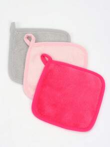 3/5pcs Soft Microfiber Facial Cleansing Cloths, Makeup Removal Face Towels With Hanging Loop, Gentle On Skin, Washable And Reusable - Multicolor - View 7