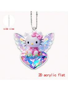 Sanrio 2D Flat[Authorized]1 Piece Hello Kitty Crystal Love Acrylic Pendant, Suitable For Rearview Mirrors, Car Fashion Pendants, Backpack Pendants, Keychain Accessories, Holiday Season Decorations, Cute Cartoon Character Design, Perfect For Valentine's Day, New Year, Christmas Party Supplies, Holiday Theme Decorations, Birthday Gifts, Home Pendants, School Decor School Surprise Dormitory Decor Back To School Home Decor Room Decor School Supplies