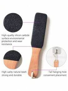 5/4/3/2/1pc Professional Multifunctional Double-Sided Foot File & Callus Remover, Beech Wood + Stainless Steel Pedicure Scrubber Tool For Dead Skin Removal & Smooth Heels - Unisex Spa Kit For Men & Women(3/2/1pc,More Colors)
