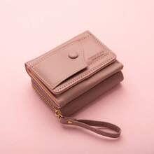 Four Seasons Women's Short Wallet Zipper Tower Buckle Coin Purse Girl Student Handheld Bag Solid Color Simple Versatile Fashion For Women Wallet Mini Wallet Purse Wallet Small Wallet Cute Wallet