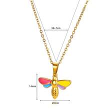 1pc Stainless Steel Dragonfly Pendant Necklace, Gift For Women