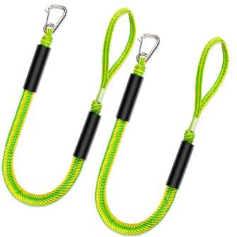 Festmachen mit 4ft Bungee-Anleiner 2er-Pack - Essenzielles Zubehör für diverse Wasserfahrzeuge mit integriertem Stoßdämpfer, für Kajak, Wasserfahrzeuge, SeaDoo, Jetski, Ponton, Kanu, Motorboot
