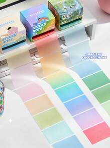 105 Sheets Of Pearlescent Pull-Out Sticky Notes In Gradient Colors, Transparent And Waterproof Material, Student Note Stickers, High Aesthetic Value Sticky Note Pad, Tear-Off Without Leaving Any Marks, Stationery Stickers., School Supplies, Back To School