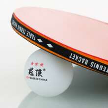 2 pièces de raquettes de tennis de table avec caoutchouc plat double face, flexible pour les débutants avec préhension horizontale et verticale