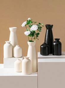 1 Stück beige Keramikvase, dekorative moderne Vase für Zuhause, Dekovase, Pampasgras Vase, Trockenblumen Vase, Wohnzimmer Mittelpunkt Dekoration. Imitierte Trockenblumen dekorative Vase, künstlerische Vase für Blumenarrangements