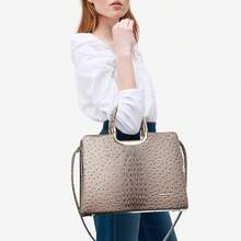 Gift Bolsos Para Mujer Valentine'S Day Womens Handbag Top Handle Shoulder Bag Tote Satchel Purse Work Bag With Matching Wallet - 3-鴕鳥卡其色 - 查看 2