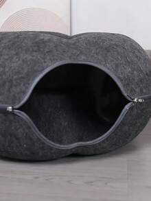 1 Pieza Casa Cama Cueva Desmontable Para Gatos Donuts Nest Tunnel, Juguete Interactivo Adecuada Para Gatos Pequeños y Medianos, Material Duradero y Resistente a Arañazos, Apto Para Todas Las Estaciones - Gris Oscuro - Ver 9