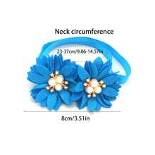 6pcs/8pcs Random Color Pet Flower Bow Tie Collar, Classic Double Flower Pearlescent & Rhinestone Decor Adjustable Neck Collar For Small/Medium Pets