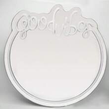 Good Vibes LED Neon Pink Rimmed Wall Mirror USB Powered 11.81" X 11.81" Easy To Hang Fully Assembled - asPic - View 6