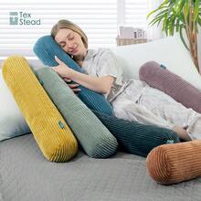 圆柱形抱枕，多功能珊瑚绒抱枕，圆形抱枕，适合睡眠、腿部、背部和瑜伽支撑，是脊椎和颈部的理想支撑，可机洗，适合床和沙发装饰，有6种鲜艳颜色和3种尺寸可供选择。 - 黃色 - 查看 3