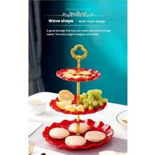 1 pezzo Cesto portafrutta a tre livelli, organizzatore da cucina, vassoio per servire, vassoio per spiedini, multifunzionale per casa, cucina, sala da pranzo, soggiorno, adatto per set da tè, set da acqua, caramelle, biscotti, pane, matrimoni, banchetti, regali, compleanni, Natale, accessori per la cucina, essenziale per le vacanze