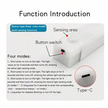 1pc LED Wireless Motion Sensor Cabinet Light, Magnetic USB Rechargeable Night Light (10/20/30/50cm) For Safe Lighting In Kitchen, Bedroom, Cabinet, Wardrobe, Stairs, Hallway, Daily(150-400mAh Battery)