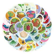 50Pcs Nature Stickers Insect Stickers Animal Stickers Bird Stickers Cute Stickers Stickers Aesthetic Stickers Vinyl Waterproof Stickers Aesthetic Laptop Sticker Pack Skateboard Stickers Water Bottle Stickers Notebook Stickers School Supplies,Back To School