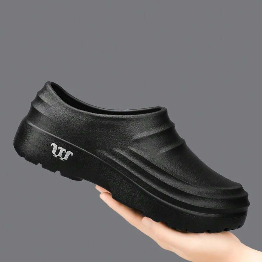 New Men's Anti-Slip Chef Shoes Sandals For Men Working Shoes Waterproof Fashion Garden Shoes Clogs For Beach Slippers Size 36-48 - màu đen - Xem 1