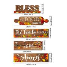 1/4/50 Sets Provided, Each Set Contains 1 Piece Of Autumn Thanksgiving Blessings Family Wooden Retro Wall Decoration Suitable For Autumn Thanksgiving Farmhouse Decoration, Room Decoration, And Home Decoration