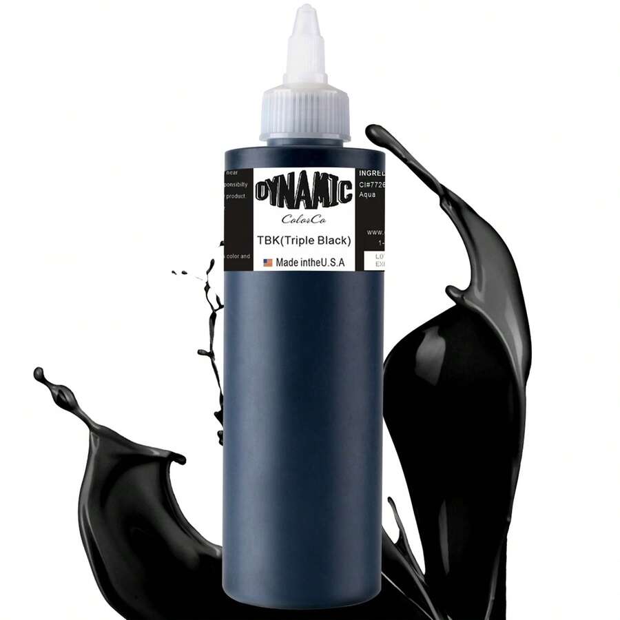 8oz (250ml) Super Thin Black Tattoo Ink, Suitable For Lining, Makeup Studio, Beginner Silicone/Leather Practice, Black Supplies - Multicolor - View 1