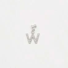 1pc Diamond Encrusted 26 English Letter Charm, Suitable For Silicone Watch Band Decoration