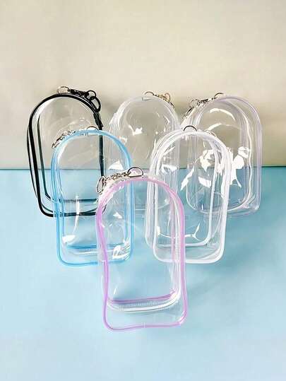 1 件别致的怪物马卡龙透明防尘收纳袋 - 女士时尚乙烯基保护套（不含娃娃）