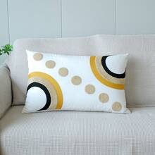 1 件几何图案刺绣抱枕套，现代简约矩形枕套床头刺绣靠垫套，超大尺寸适用于客厅沙发椅家居装饰