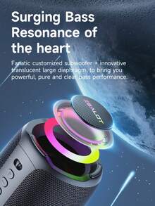 ZEALOT S61 20W Wireless Speaker, Outdoor Portable, Bluetooth Speaker, 3600mAh Long Battery, With RGB Color Lights, Up To 8 Hours Of Playback Time, Supports Mobile Phones/Tablets/TVs. Compatible With SD Card/USB/AUX, Serial Pairing Function, Suitable For/Car/Outdoor/Camping/Beach/Party - 黑色 - 查看 5