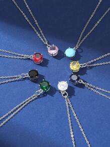 1 Pieza Colgante De Acero Inoxidable Con Forma De Gota De Agua Simple Y Elegante Para Mujer, Collar De Clavícula De Uso Diario Que Combina Con Todo