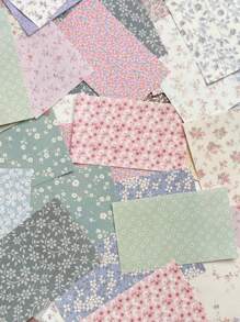 60 folhas de papel para decoração de scrapbook floral vintage, vários tamanhos, para artesanato faça você mesmo, volta às aulas, materiais para casa e escritório