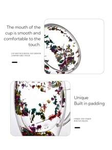 1pc Innovative Double Wall Glass With Dried Flower, Made Of High Borosilicate Glass, Suitable For Holding Coffee And Tea, Home, Office Or Bar Use