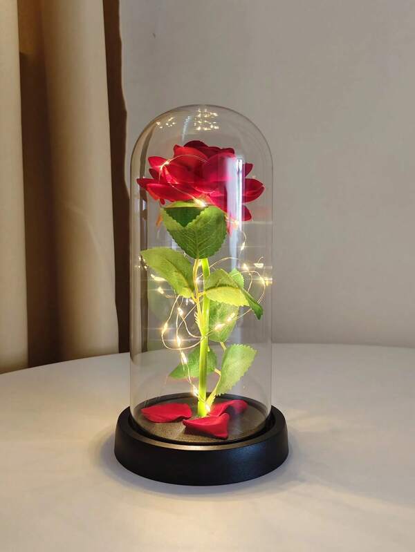 1 Peça Flor de Rosa Vermelha de Veludo Falso, Presente para Dia dos Namorados, Natal, Casamento, Decoração do Lar, Natal