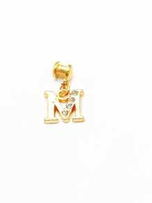 1pc Diamond Encrusted 26 English Letter Charm, Suitable For Silicone Watch Band Decoration