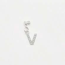 1pc Diamond Encrusted 26 English Letter Charm, Suitable For Silicone Watch Band Decoration