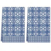 2 Pieces Set Of Kitchen Towels With Classic Retro Color Patterns Of Blue And White Porcelain, Blue And White, Soft And Absorbent Decorative Polyester Dishwashing Towels, Machine Washable, Size 40 * 60cm, Suitable For Decoration In Kitchens, Restaurants, Family Banquets And Parties, And Can Also Be Given As Gifts.