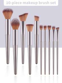10 Peças Conjunto de Pincéis de Maquiagem Dourado Champanhe, Pincéis Completos para Rosto e Olhos, Ferramentas de Maquiagem de Alta Qualidade