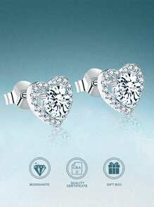 rainonme 0,5 Karat*2 elegante Moissanitohrringe in Herzform für Frauen, Sterling-Silber, modischer Hochzeitschmuck, hochwertige Ohrschmuckstücke für Frauen, hypoallergen, ideale Wahl für den täglichen Gebrauch und Urlaub, exquisites Geburtstagsgeschenk, Verlobungs-, Hochzeits-, Jahrestags-, Weihnachts- und Gelegenheitsgeschenk, funkelnder, wunderschöner Schmuck, Abschlussgeschenk, Schmuck im Sommerstil für 2025