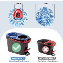 Microfiber Mop   Set  RinseClean 2- System - 3 Heads + 1 Base