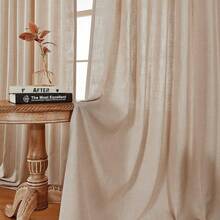 Sheer Curtains 84 Inches Long, White Curtains Living Room 2 Panels Set, Linen Curtains Window Privacy With Filtering (W52 X L84 Inch, Linen), Home Decor - 純粹的幸福 - 查看 2
