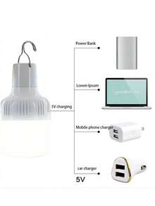 户外便携式 LED 灯 USB 可充电露营灯 400mAh 防水灯泡应急灯，房间装饰，旅行，母亲节礼物，超亮多功能家用户外工作露营帐篷夜间应急灯 - 彩色 - 查看 5