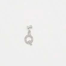 1pc Diamond Encrusted 26 English Letter Charm, Suitable For Silicone Watch Band Decoration