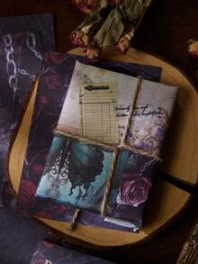 1 Pack Of 30pcs Dark Fantasy Series Materials Book, Rich Patterns With 30 Different Designs Vintage/Dreamy Memo Pads For DIY Scrapbooking, Back To School - Multicolor - View 6