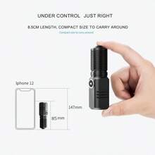 1pc XHP50 High Lumen Flashlight | Adjustable Focus Design + 3 Brightness Modes | Type-C Fast Charging | Overcharge Protection + Multi-Stage Cooling + Waterproof | Essential For Outdoor Adventure, Night Fishing, Emergency Rescue