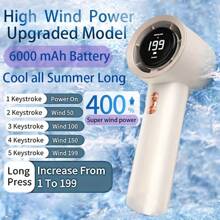Digital Display Rechargeable Handheld Fan - 3000mAh 5-Speed Quiet Powerful Portable, Type-C Rechargeable, Lightweight Suitable For Outdoor, Home, Travel - Ideal Gift For Cooling Anywhere, Portable Rechargeable Fan, Durable Plastic Body