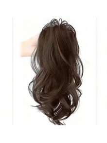 Spine Claw Clip Light Weight Wavy Wig Ponytail Hairpieces, Women's Deep Brown, Light Brown, Black Curly Ponytail Extensions Fashion Hair Accessories Elegant Hair Clip Casual Hair Claw - Multicolor - View 7