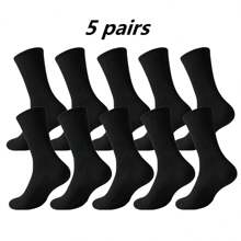 5/10 Pairs/Sets Of Men's Spring And Summer Solid Color Mid-Tube Socks Combination Suitable For Daily Use In The Gym, Fall