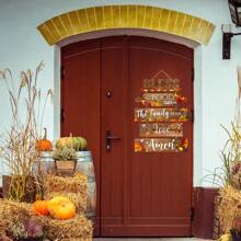 1/4/50 Sets Provided, Each Set Contains 1 Piece Of Autumn Thanksgiving Blessings Family Wooden Retro Wall Decoration Suitable For Autumn Thanksgiving Farmhouse Decoration, Room Decoration, And Home Decoration