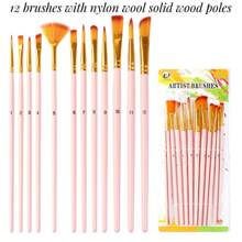XIAJIAER 12 pinceaux de peinture pour peinture à l'huile et aquarelle, set de pinceaux de peinture professionnels pour huile, acrylique, canevas, gouache, fournitures scolaires, rentrée scolaire