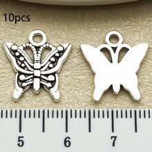 10/20 piezas surtidas de pendientes de aleación con diseño de mariposa antiguo plateado, adecuados para hacer collares, pendientes, llaveros y otros accesorios de joyería DIY