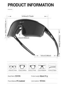 SCVCN SCVCN Y2K Mode-Sonnenbrillen, Fahrradbrillen, Mountainbike Rennrad Outdoor Sport Radfahren Angeln Laufen Golf Strand Baseball Einteilige Linsen Brille, schwarzer Rahmen