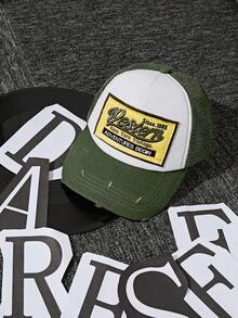 DareSee 字母刺绣棒球帽，西部风格刺绣网眼后扣帽，适合音乐节、Y2KFest、返校季、秋季、圣诞节、冬季等场合，也是圣诞礼物的理想之选。