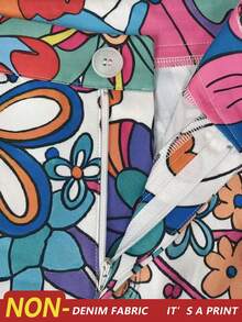 Colorful Floral Loose Fit Fashion Creative Retro Novelty Wide Leg Pants - Multicolor 2 - View 5