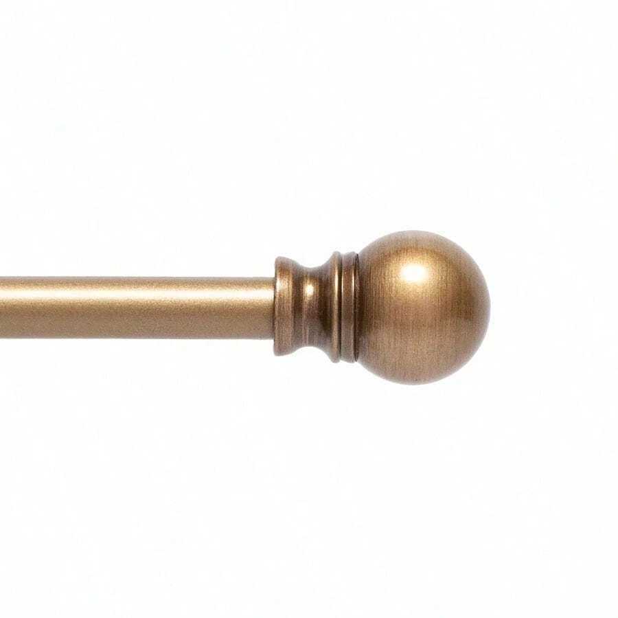 28-48" Petite Café Adjustable Curtain Rod, 1/2" Dia., Brushed Brass