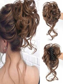 Synthetic Claw Chignon Women Messy Curly Fluffy Hair Bun Clip In Ponytail Hair Extensions Natural False Hairpieces